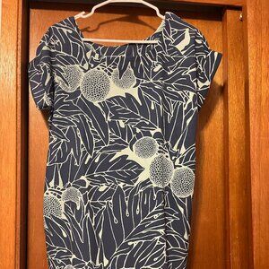 Manaola Puaniu Dress blue Ulu print